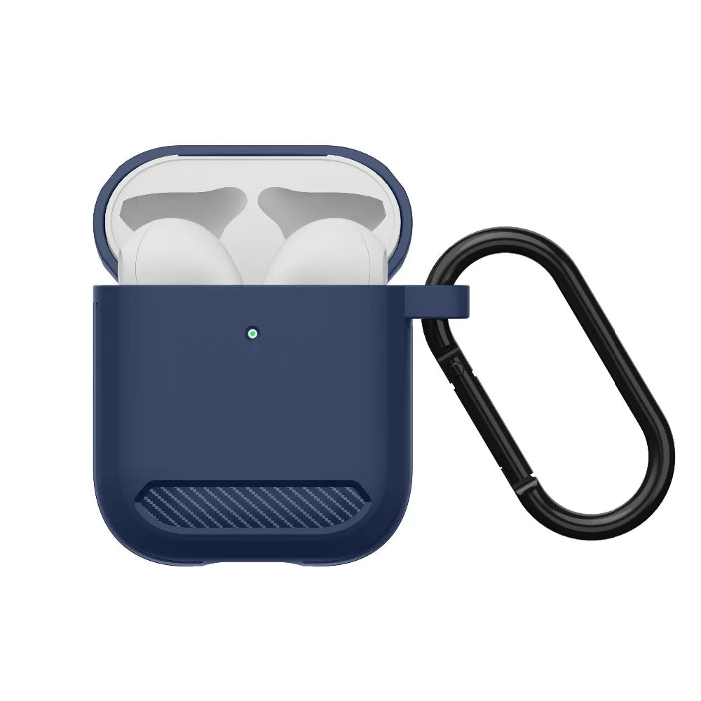Techsuit Carbon-etui for Apple AirPods Gen 2 / Gen 1, Marineblå
