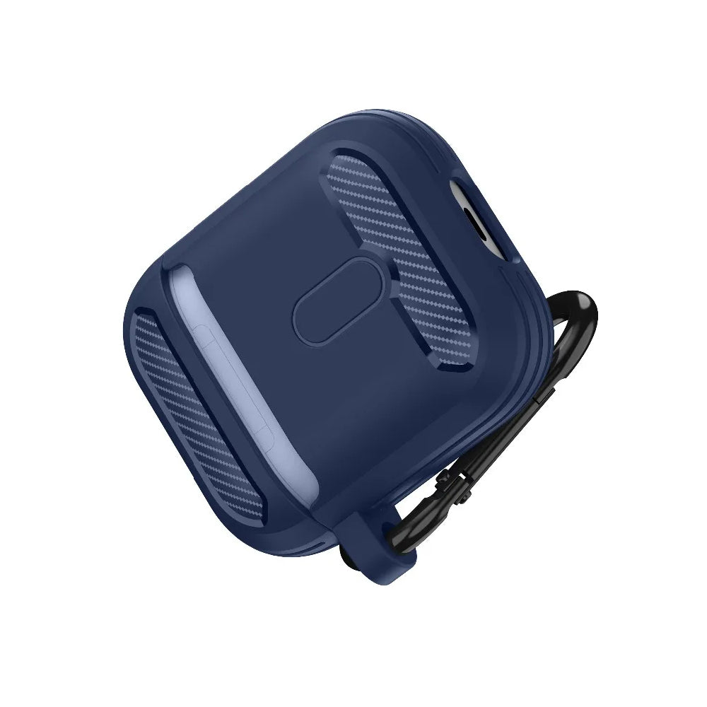 Techsuit Carbon-etui for Apple AirPods Gen 2 / Gen 1, Marineblå