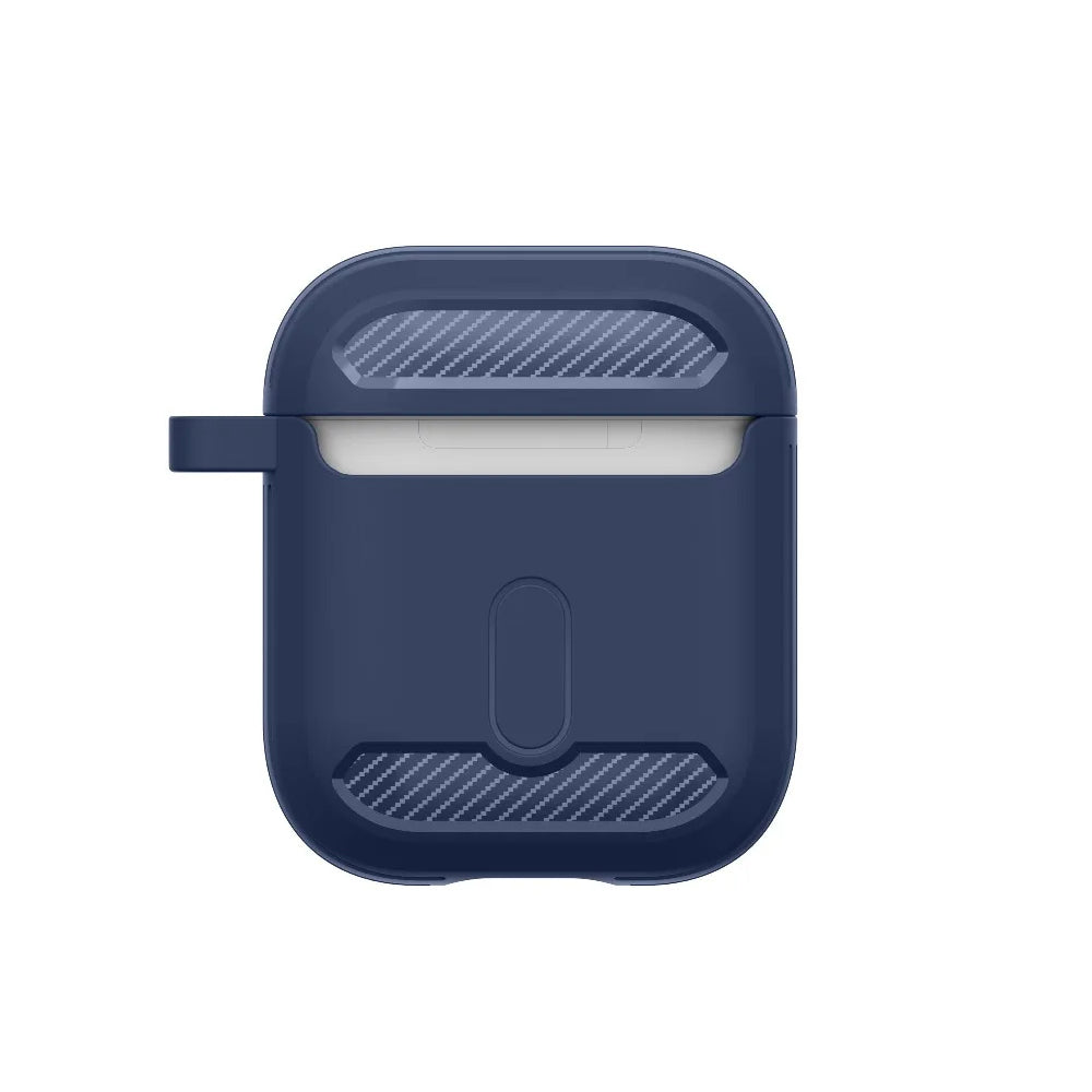 Techsuit Carbon-etui for Apple AirPods Gen 2 / Gen 1, Marineblå