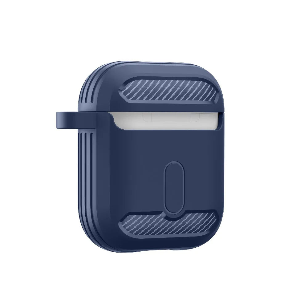 Techsuit Carbon-etui for Apple AirPods Gen 2 / Gen 1, Marineblå