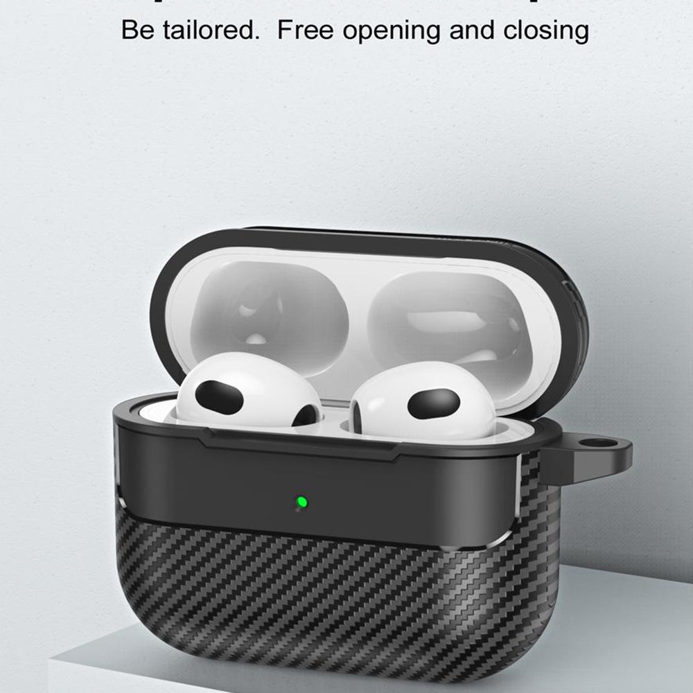 Techsuit CarbonFiber-etui for Apple AirPods 3, svart