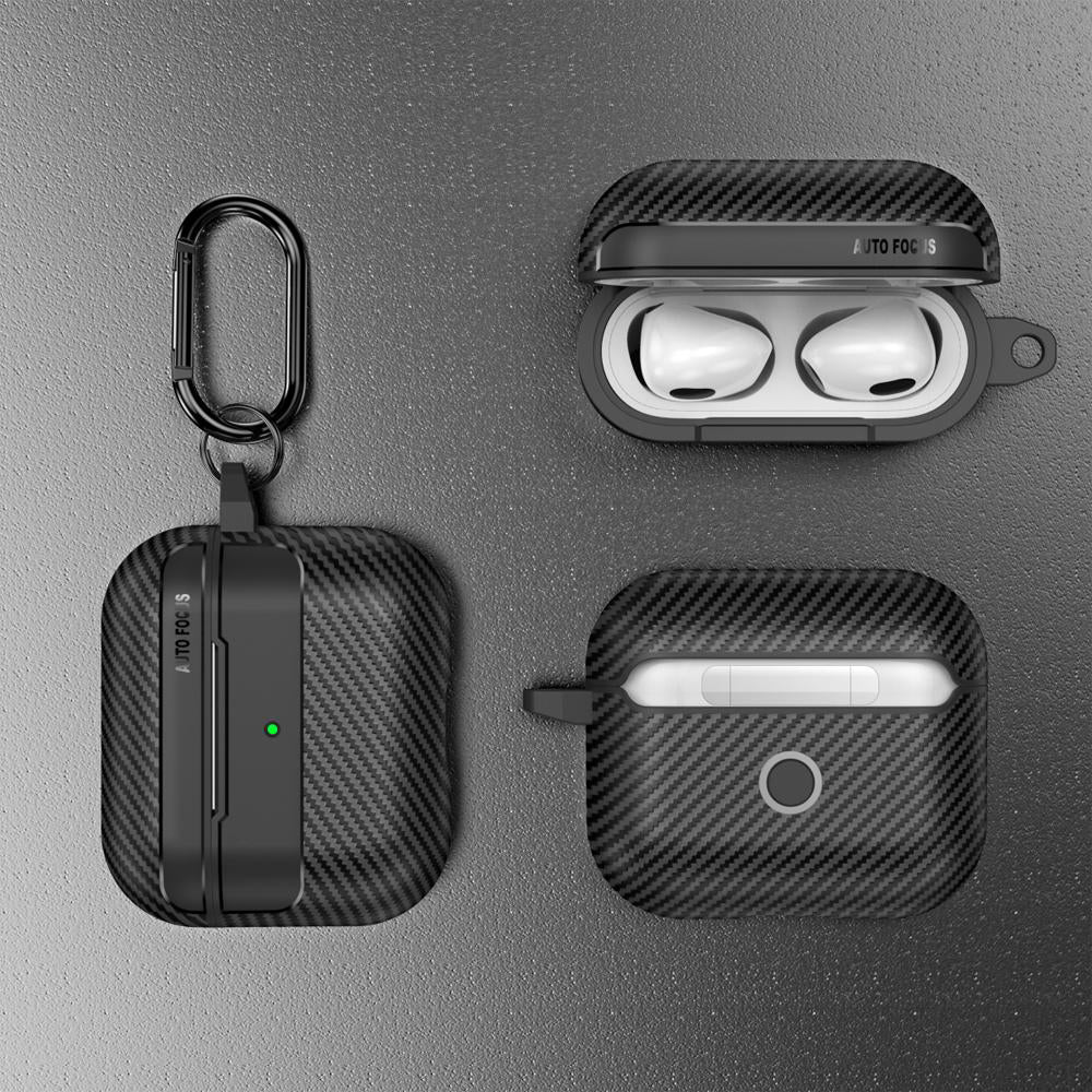Techsuit CarbonFiber-etui for Apple AirPods 3, svart