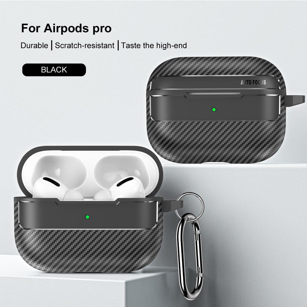 Techsuit CarbonFiber-etui for Apple AirPods Pro Series, svart