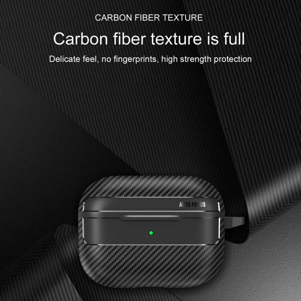 Techsuit CarbonFiber-etui for Apple AirPods Pro 3, Svart