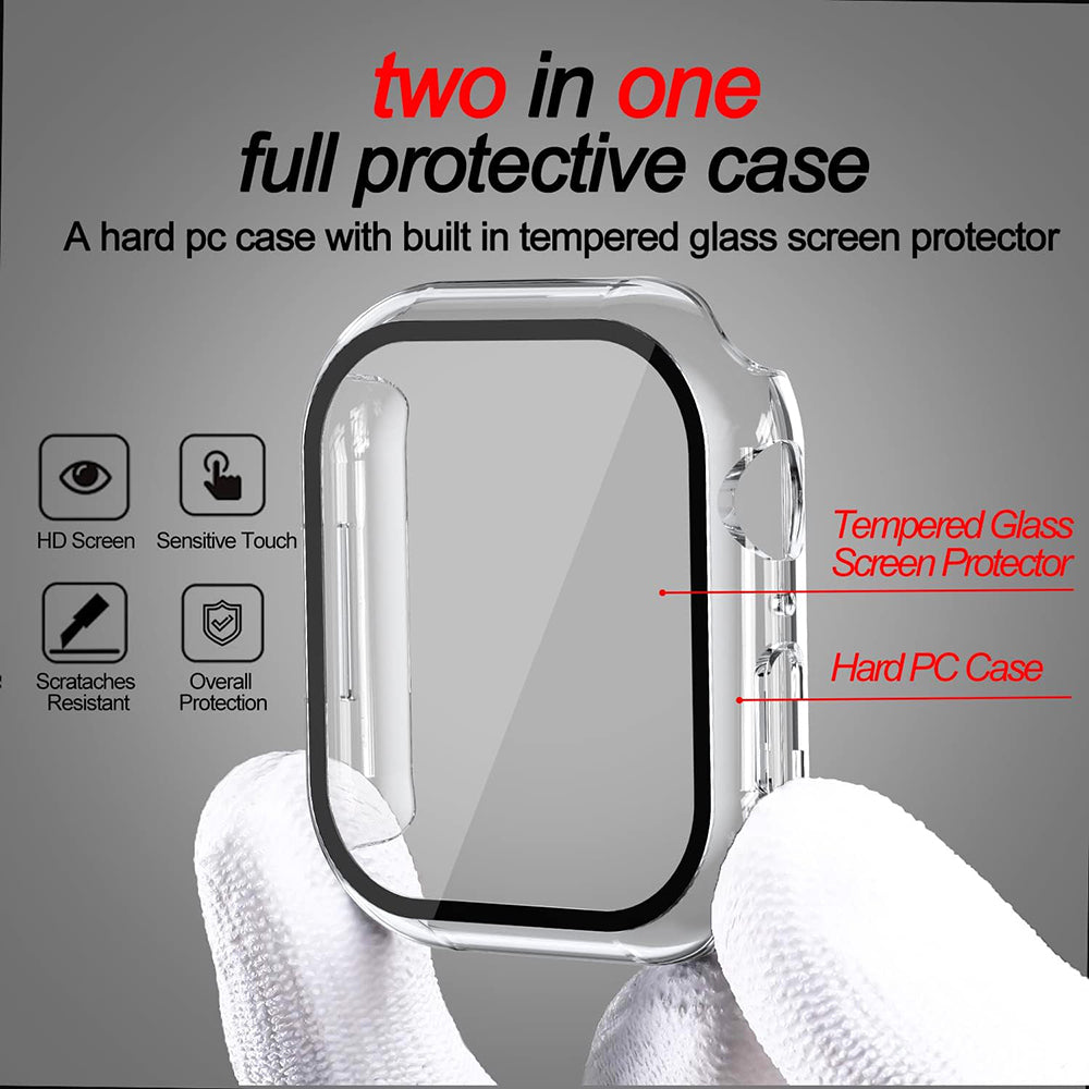 Techsuit Defense360 Pro deksel for Apple Watch 7 45mm Series, Transparent