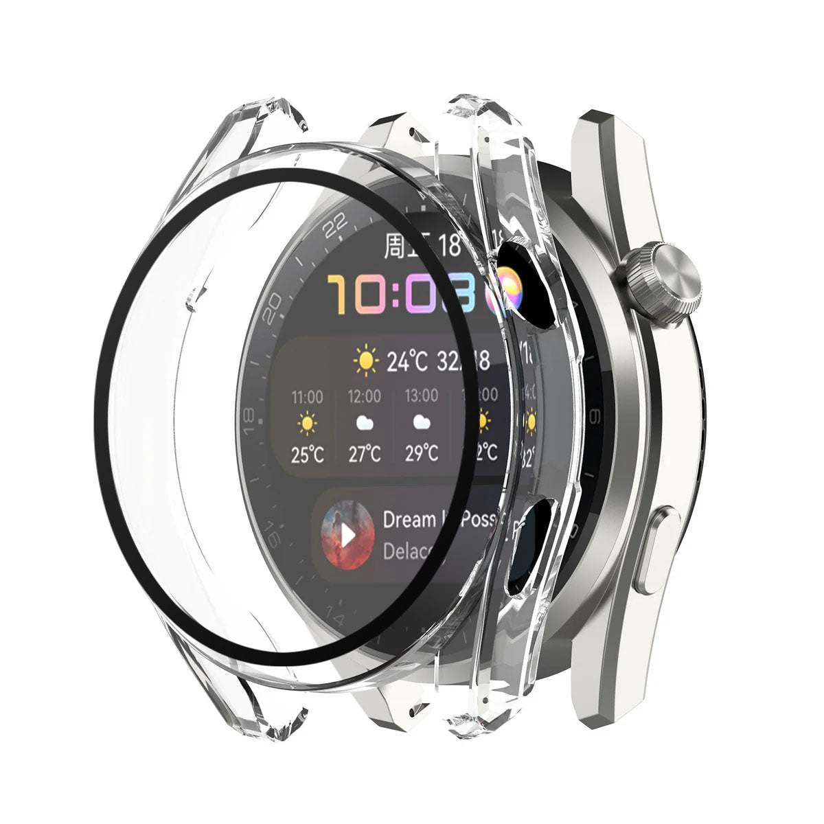 Techsuit Defense360 Pro deksel for Huawei Watch 3, Transparent