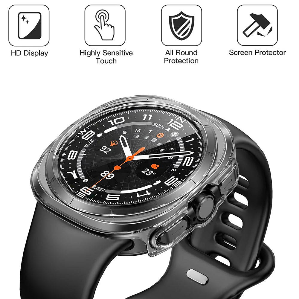 Techsuit Defense360 Pro deksel for Samsung Galaxy Watch Ultra, gjennomsiktig