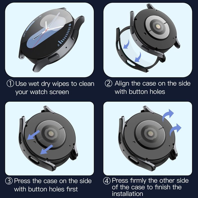 Techsuit Defense360 Pro deksel for Samsung Galaxy Watch7 40mm, svart