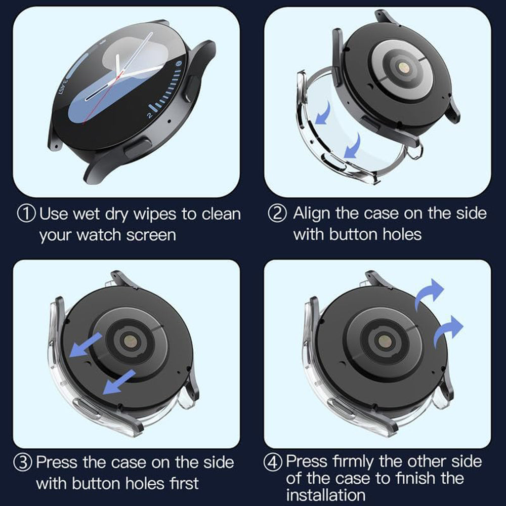 Techsuit Defense360 Pro deksel for Samsung Galaxy Watch7 44mm, Transparent