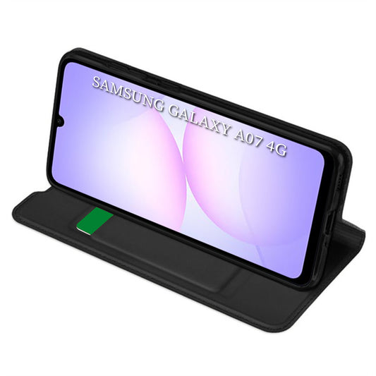 Deksel til Samsung Galaxy A07 4G A075, Techsuit, Magskin Book, Svart