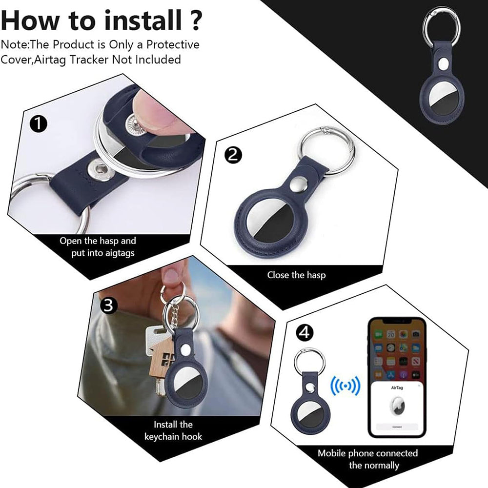 Techsuit SLH1 deksel for Apple AirTag, blå