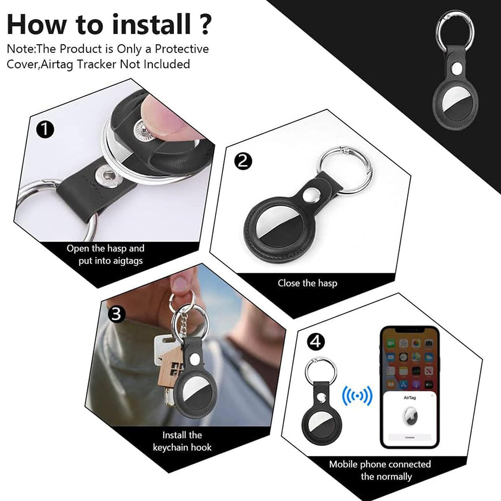 Techsuit SLH1 deksel for Apple AirTag, svart
