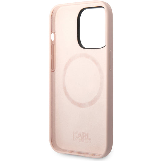 MagSafe-deksel for Apple iPhone 14 Pro Max, Karl Lagerfeld, Silicone Body Karl & Choupette, Rosa