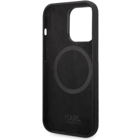 MagSafe-deksel for Apple iPhone 14 Pro, Karl Lagerfeld, Silicone Karl Head, Svart
