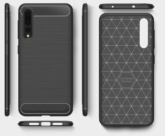 Deksel for Huawei P20 Pro, OEM, Karbon, Svart