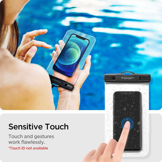 Vanntett Universalt Telefonetui for maks. 3.5inch - 7inch, Spigen, A601, Sett med 2 stykker, Gjennomsiktig AMP03098