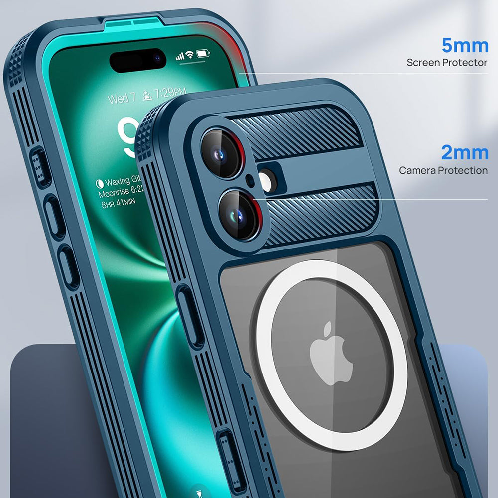 Vanntett deksel for Apple iPhone 16, ShellBox, karbon, svart