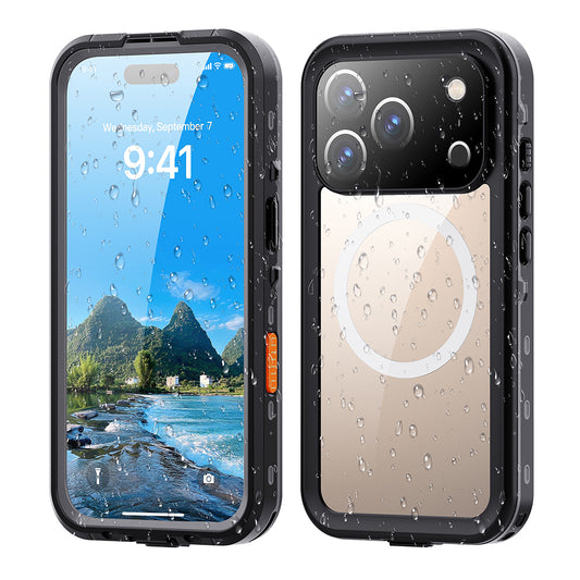 Vanntett deksel for Apple iPhone 17 Pro, ShellBox, Svart