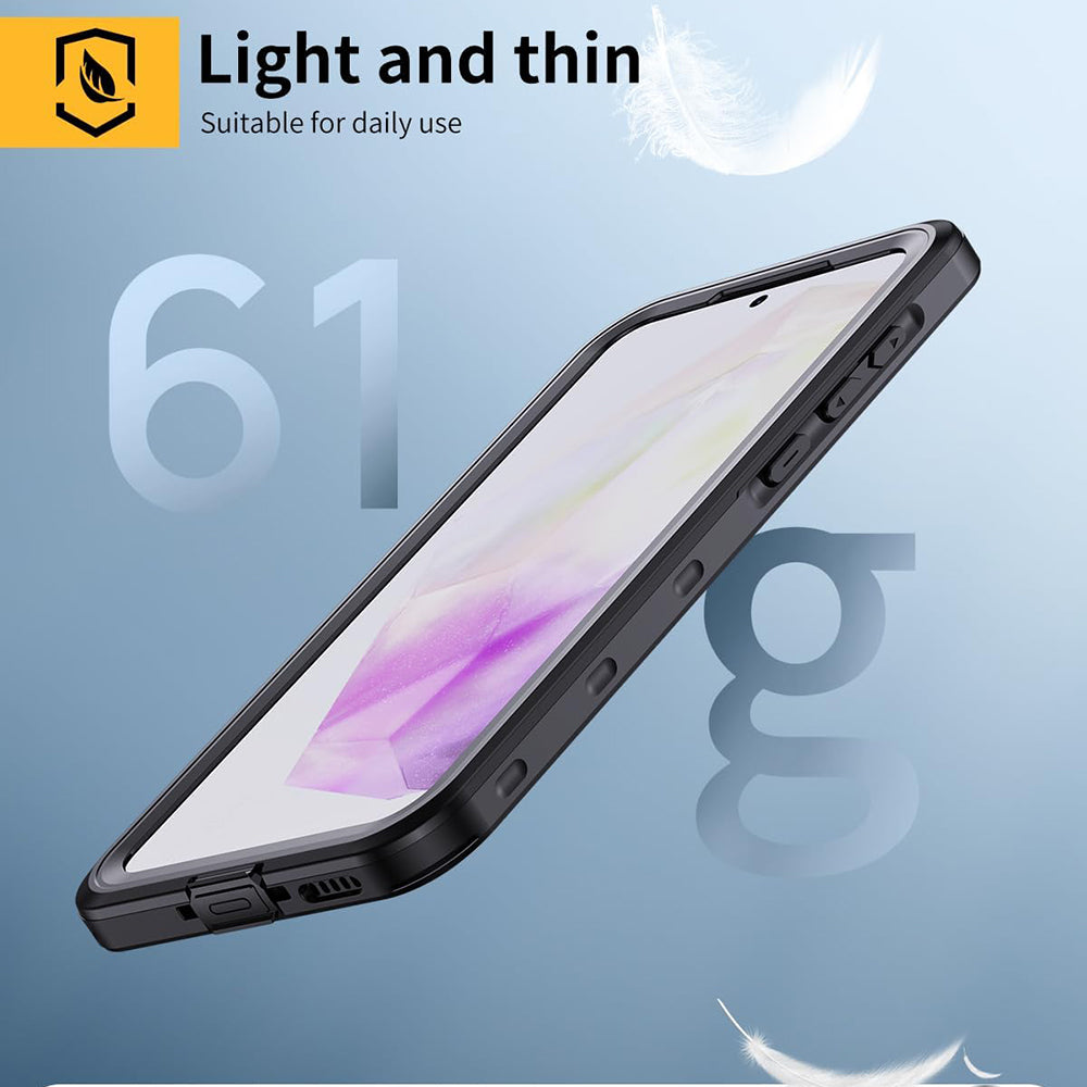 Vanntett deksel for Samsung Galaxy A35 5G A356, ShellBox, svart
