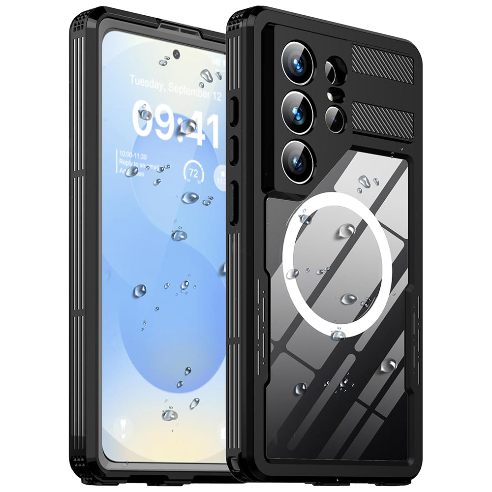 Vanntett deksel for Samsung Galaxy S26 Ultra S948, ShellBox, Svart