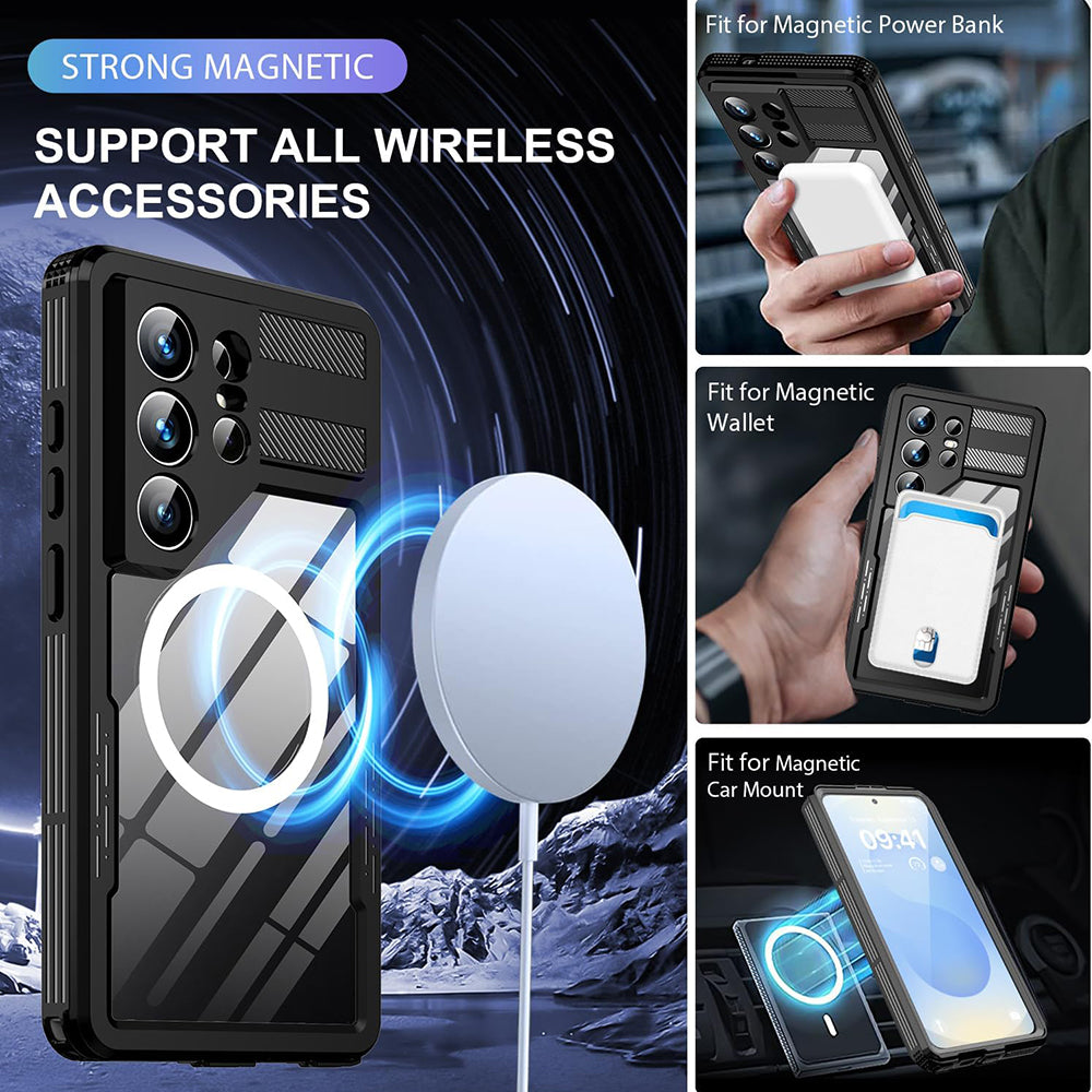 Vanntett deksel for Samsung Galaxy S26 Ultra S948, ShellBox, Svart
