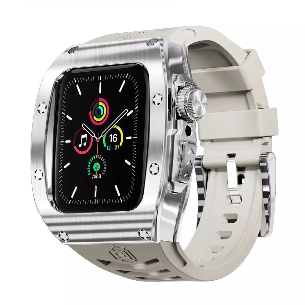 Vanntett ShellBox-deksel for Apple Watch 45mm Series, Sølv