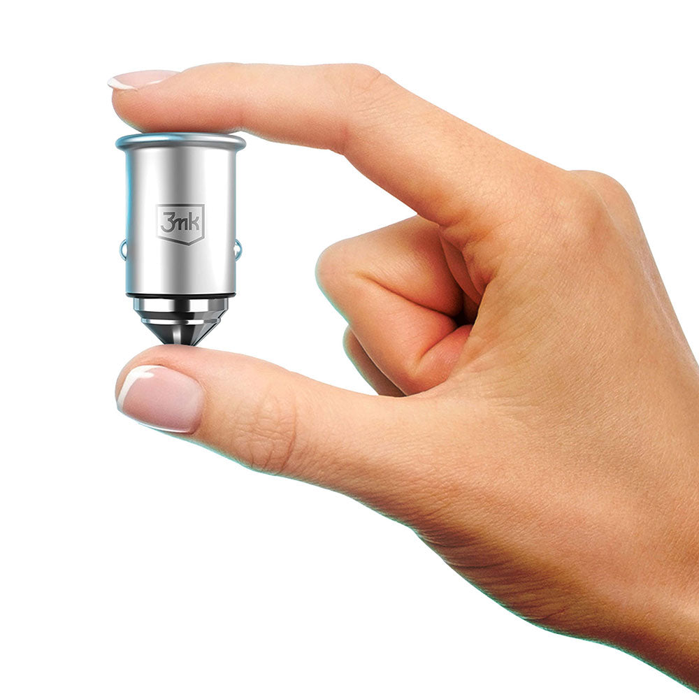 Billader 3MK Hyper, 45W, 3A, 1 x USB-A - 1 x USB-C, Sølv