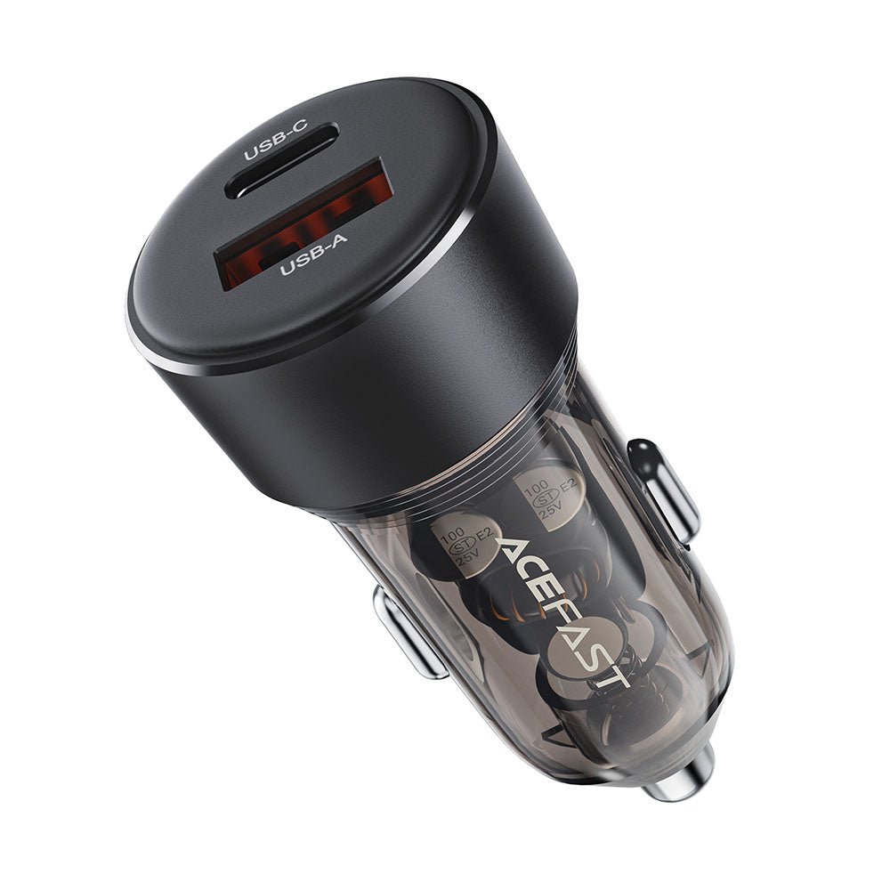 Bilader Acefast B12, 60W, 3A, 1 x USB-A - 1 x USB-C, Svart