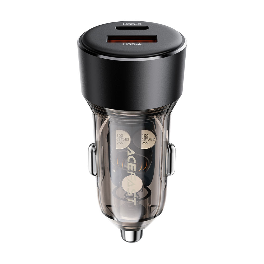 Bilader Acefast B12, 60W, 3A, 1 x USB-A - 1 x USB-C, Svart
