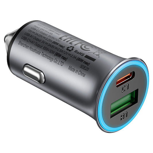 Bilader Acefast B16, 95W, 3.25A, 1 x USB-A - 1 x USB-C, Grå