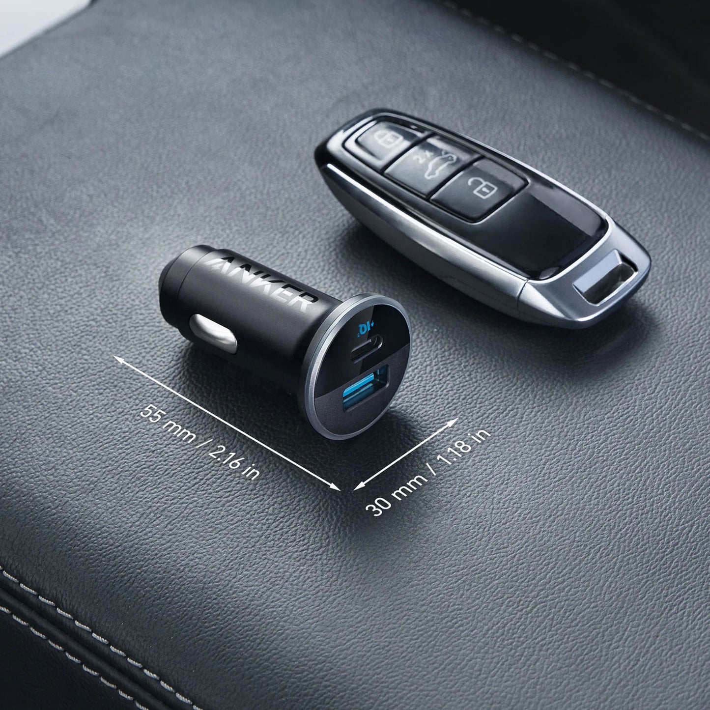 Anker 323 billader, 52.5W, 3A, 1 x USB-A - 1 x USB-C, Svart A2735G11