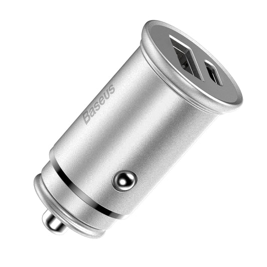 Bilader Baseus Circular Metal, 30W, 5A, 1 x USB-A - 1 x USB-C, Grå