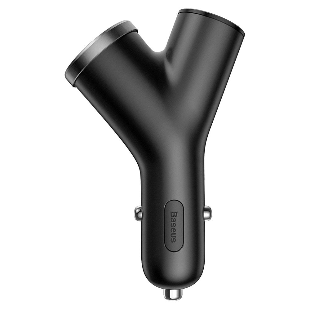 Baseus Y-type billader, 40W, 3,4A, 1 x sigarettennerutvidelse - 2 x USB-A, svart CCALL-YX01