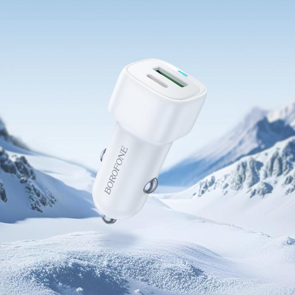 Bilader Borofone BZ34B Cloud, 20W, 3A, 1 x USB-A - 1 x USB-C, Hvit