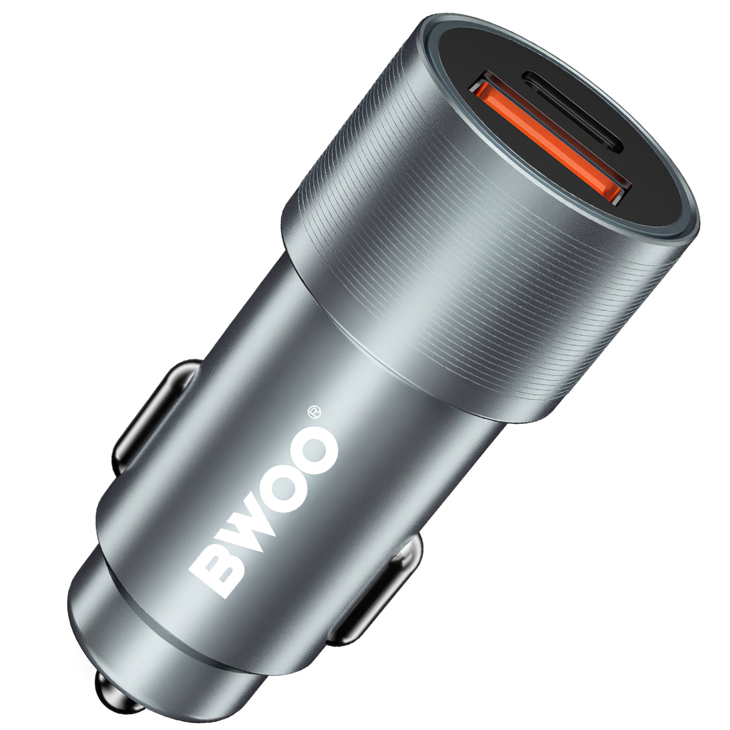 Billader BWOO BO-CC73, 38W, 3A, 1 x USB-A - 1 x USB-C, Sølv