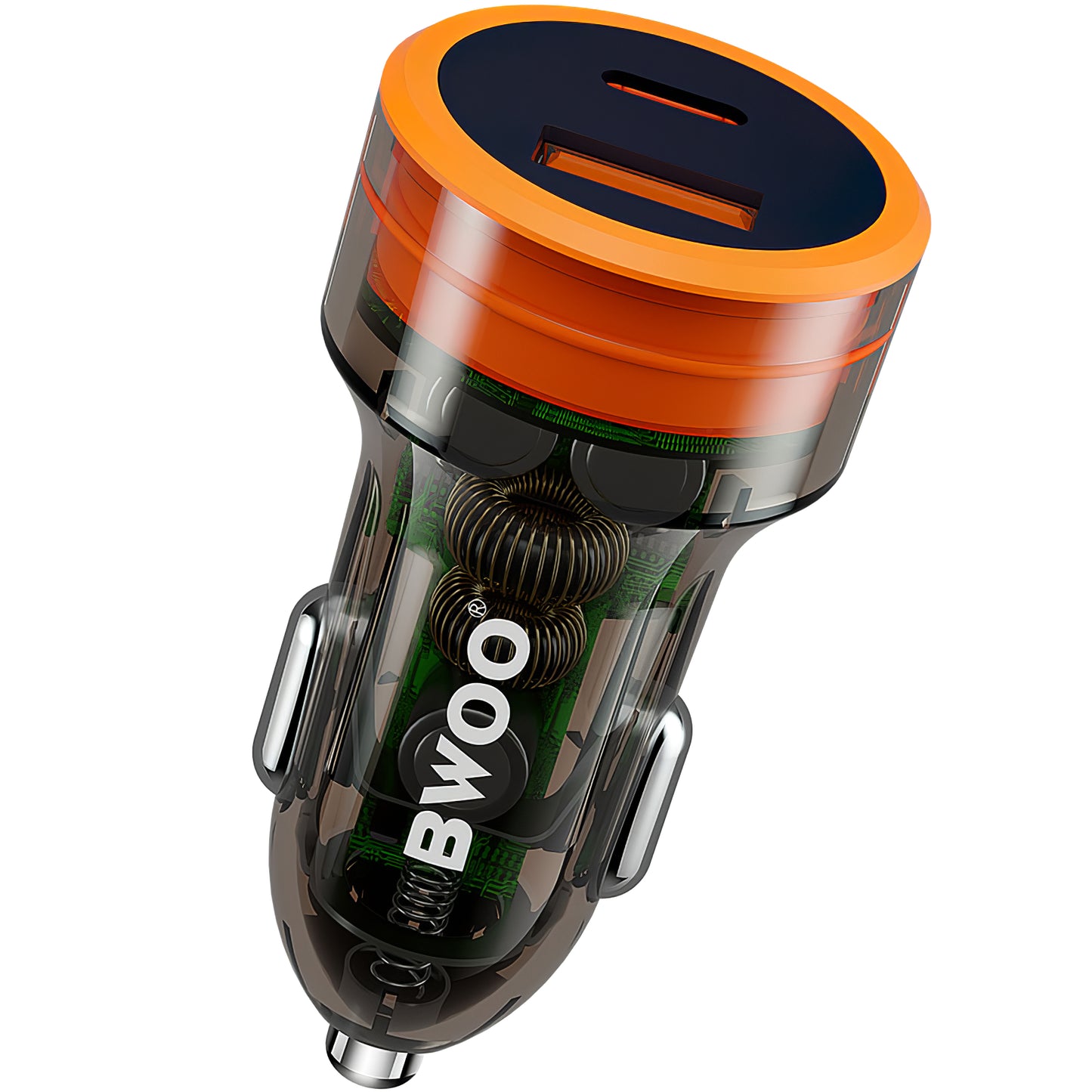 Billader BWOO BO-CC85, 38W, 3A, 1 x USB-A - 1 x USB-C, svart