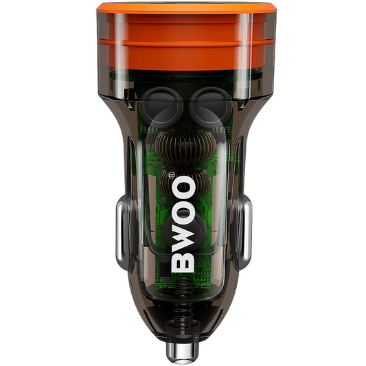 Billader BWOO BO-CC85, 38W, 3A, 1 x USB-A - 1 x USB-C, svart
