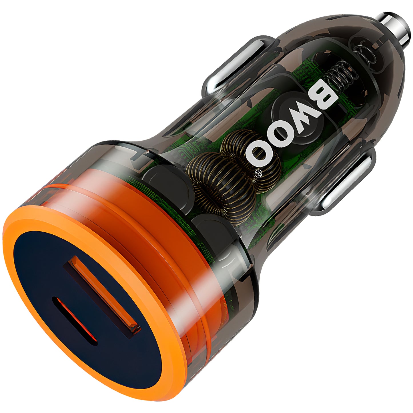 Billader BWOO BO-CC85, 38W, 3A, 1 x USB-A - 1 x USB-C, svart