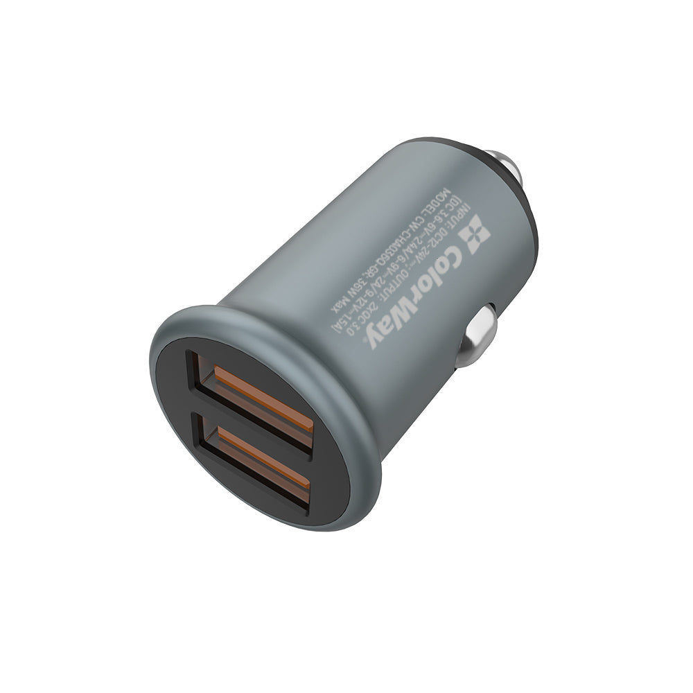 Bilader ColorWay, 36W, 3A, 2 x USB-A, Grå