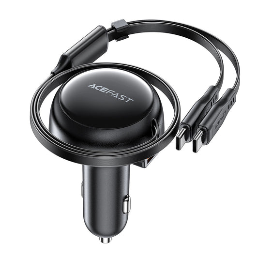 Bilader med USB-C-kabel Acefast B13, 53W, 3A, 1 x USB-A, Svart