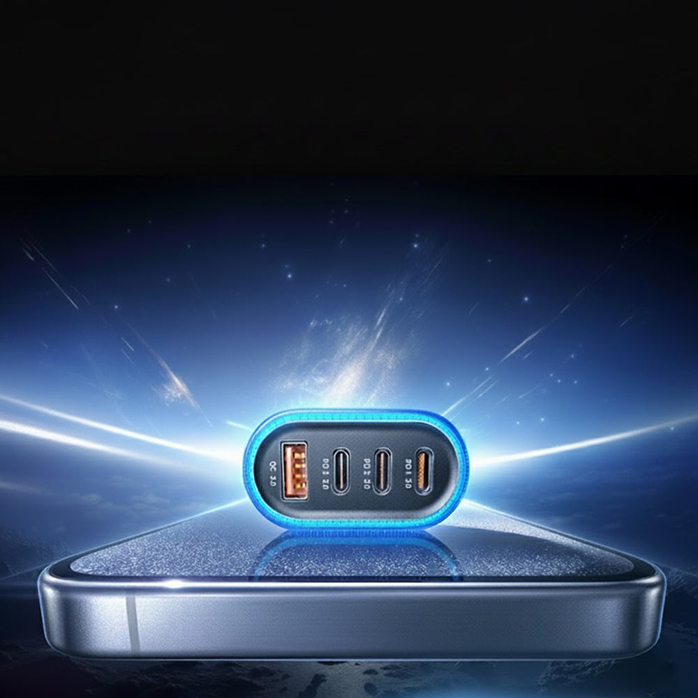 Bilader med USB-C-kabel Lisen, 101W, 3.25A, 1 x USB-A - 3 x USB-C, Svart YL0223120021