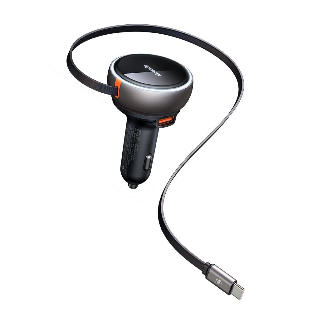 Bilader med USB-C-kabel McDodo CC-4850, 80W, 3A, 1 x USB-A - 1 x USB-C, Svart