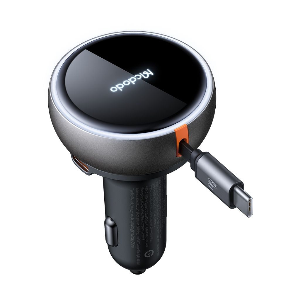 Bilader med USB-C-kabel McDodo CC-4850, 80W, 3A, 1 x USB-A - 1 x USB-C, Svart
