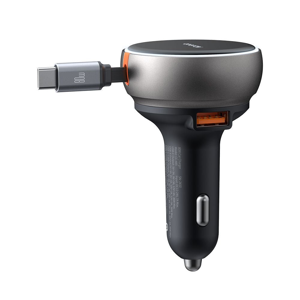 Bilader med USB-C-kabel McDodo CC-4850, 80W, 3A, 1 x USB-A - 1 x USB-C, Svart