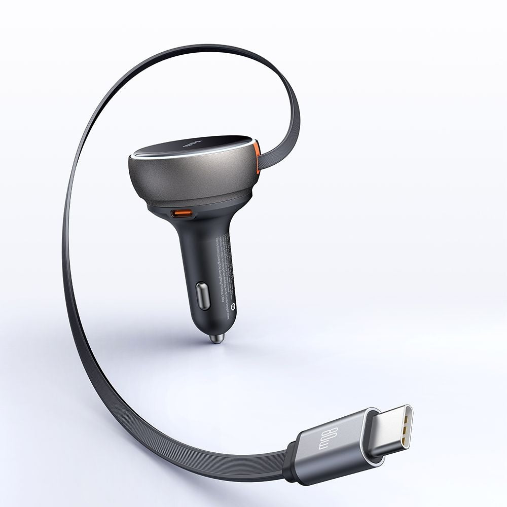 Bilader med USB-C-kabel McDodo CC-4850, 80W, 3A, 1 x USB-A - 1 x USB-C, Svart