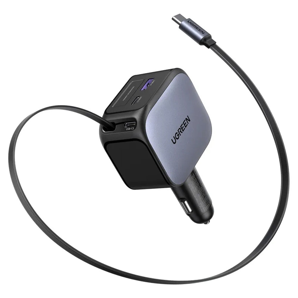 Bilader med USB-C-kabel UGREEN EC604 (55910B) Nexode, 145W, 1 x USB-A - 2 x USB-C, Svart