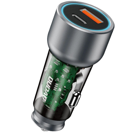Dudao R4T billader, 30W, 3A, 1 x USB-A - 1 x USB-C, grå
