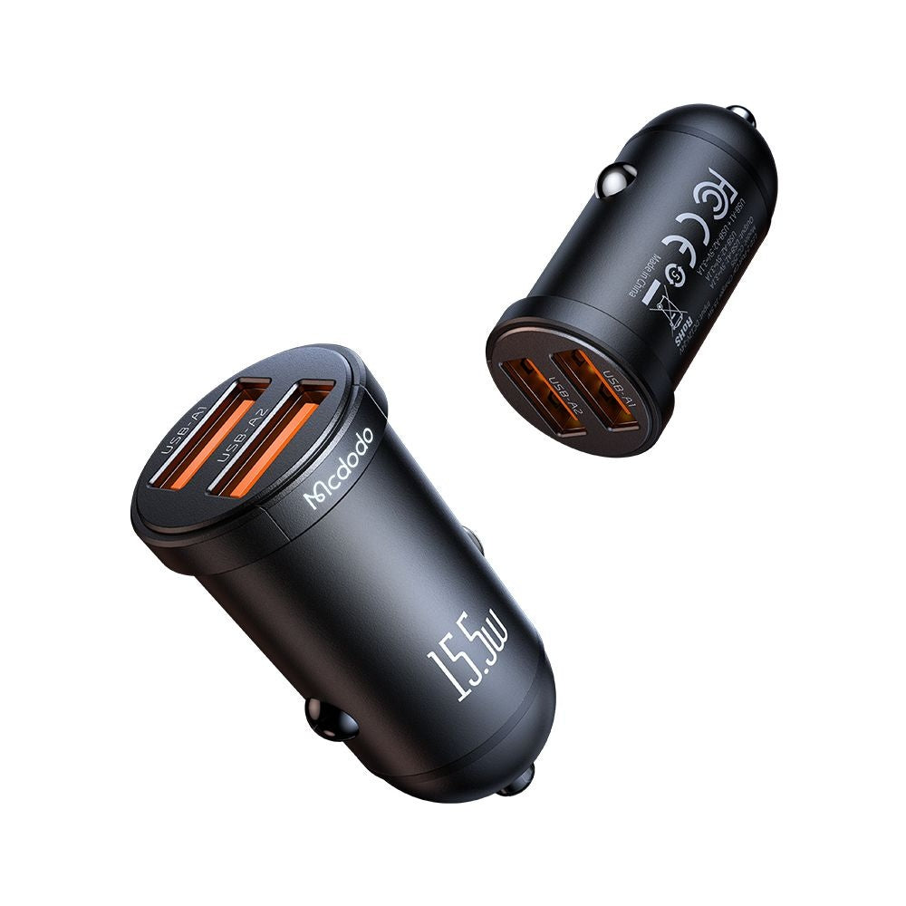Bilader McDodo CC-2950 Cool, 15.5W, 3.1A, 2 x USB-A, Svart