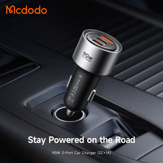 McDodo CC-3110 Gana billader, 90W, 3A, 1 x USB-A - 2 x USB-C, svart