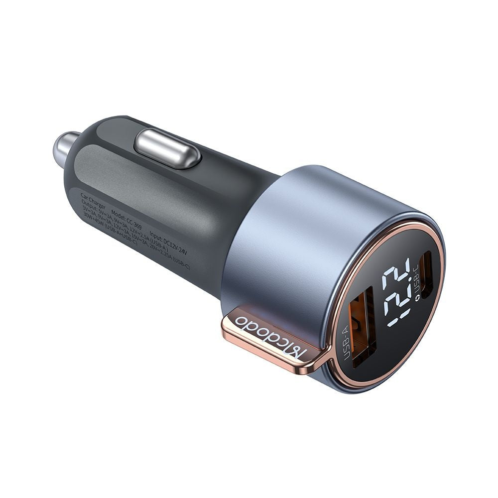 Bilader McDodo CC-3690 Venus Display, 75W, 3A, 1 x USB-A - 1 x USB-C, Svart